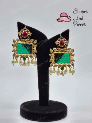 Green Fire  Earrings