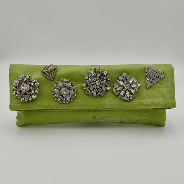 Green with Silver Crystal Cluster
