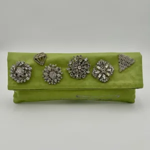 Green with Silver Crystal Cluster