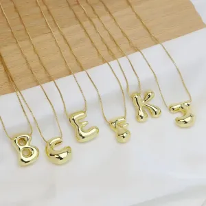 Groovy Large Bubble Pendant Initial Necklace