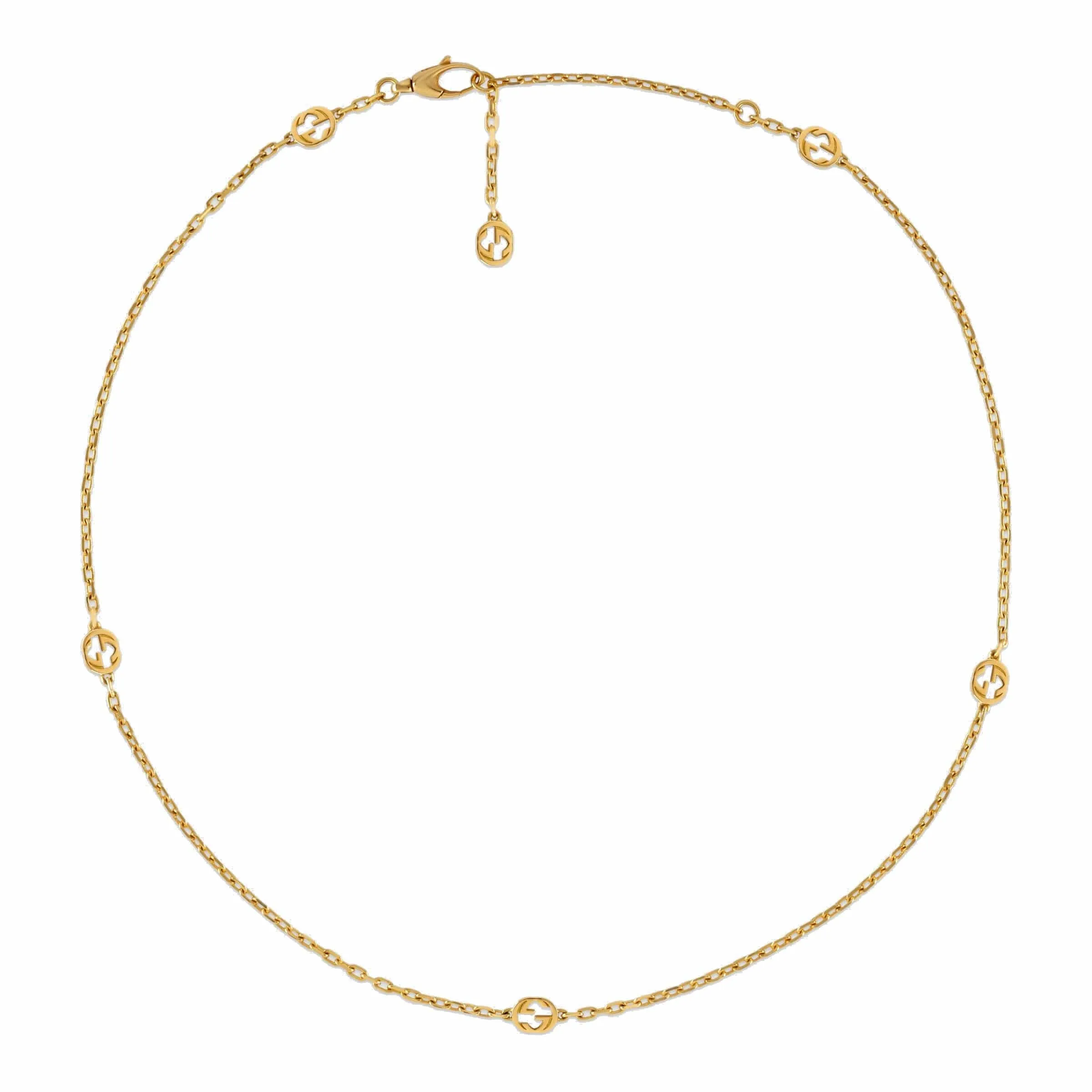 Gucci 18K Yellow Gold Multi G Stations Necklace