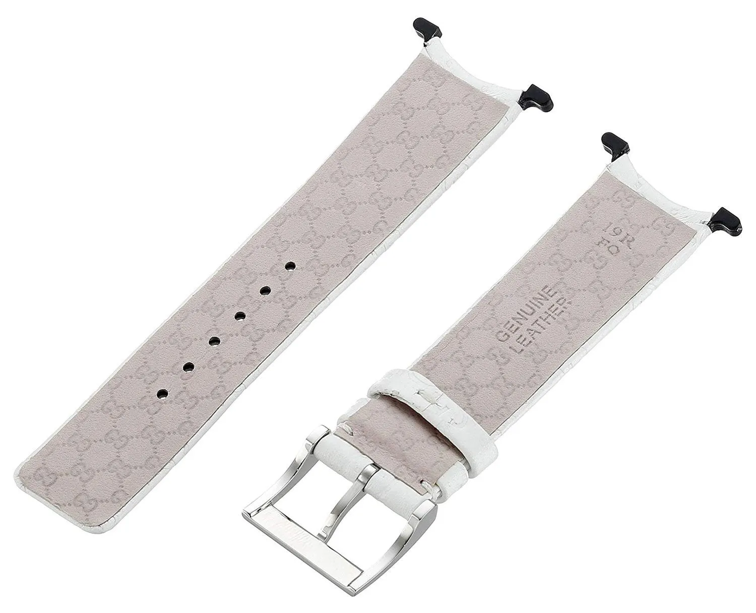 Gucci U-Play Kit 129 Medium White Leather Watch Strap and Matching White Steel Bezel YFA50005