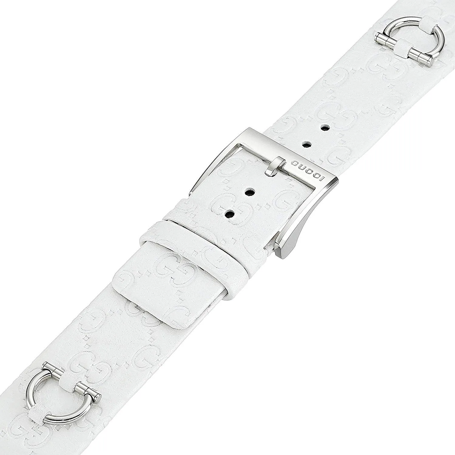 Gucci U-Play Kit 129 Medium White Leather Watch Strap and Matching White Steel Bezel YFA50005
