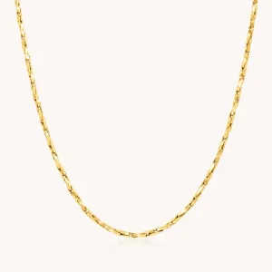 Hallie Twisted Boston Chain Necklace, Gold