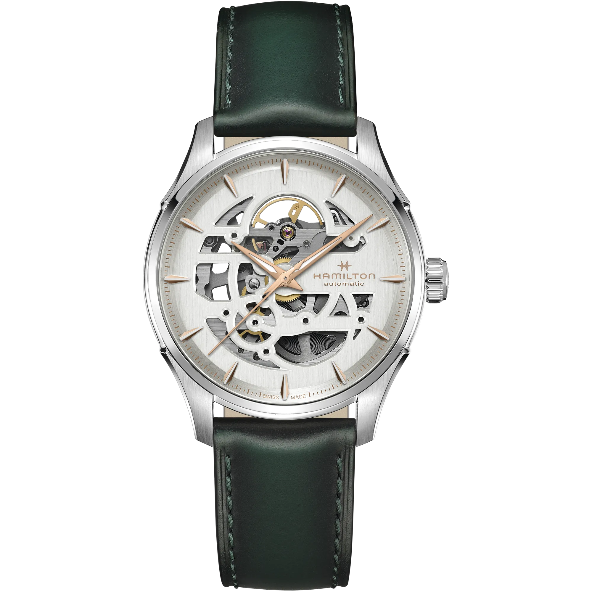 Hamilton Jazzmaster Skeleton Auto White on Leather 40mm