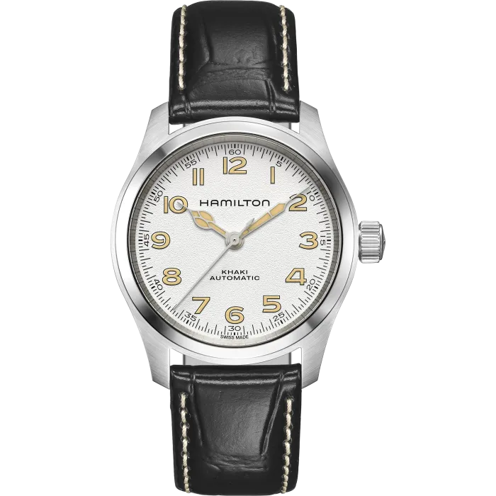 Hamilton Khaki Field White Murph 38mm on leather
