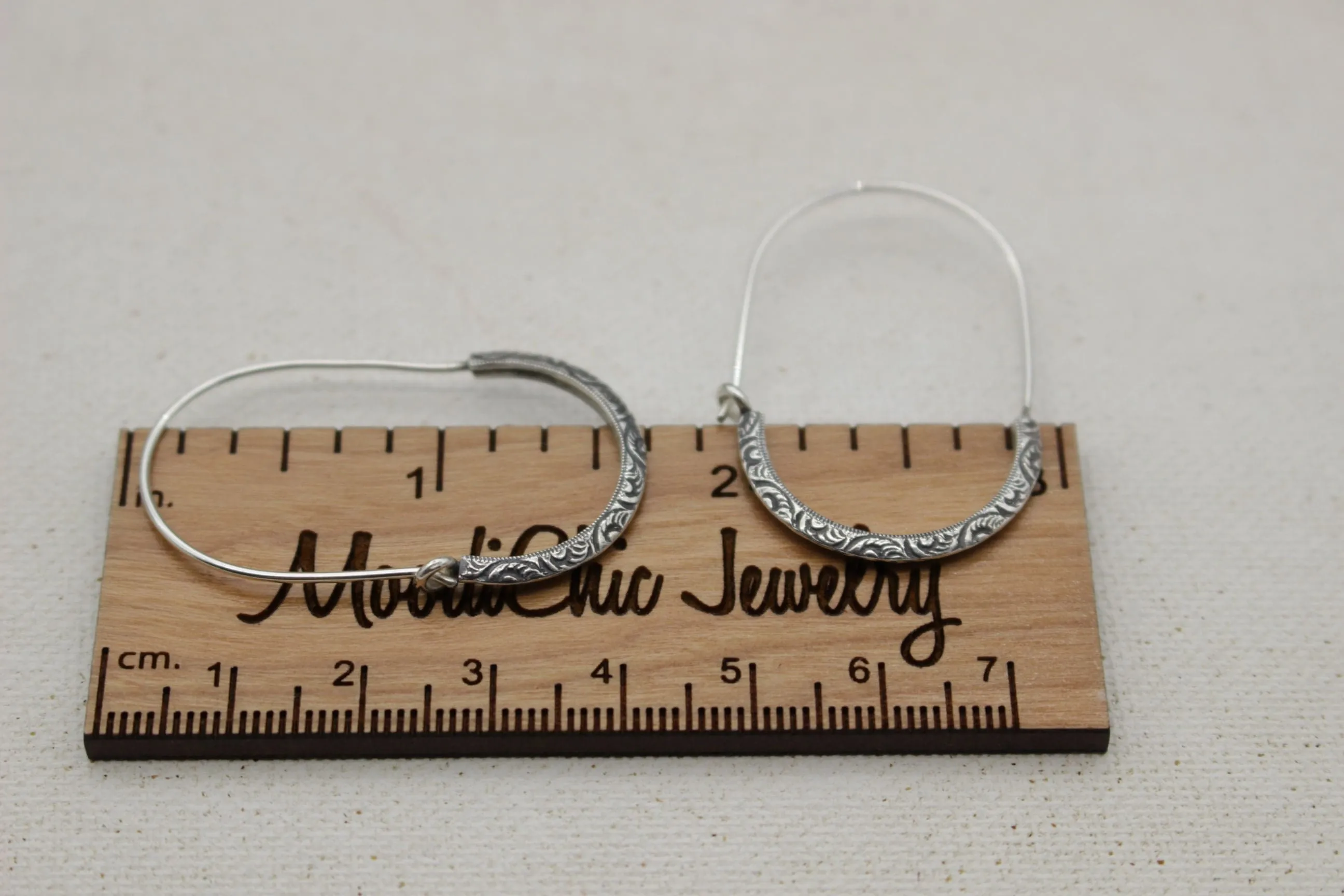 Hammered Silver Hoop Earrings