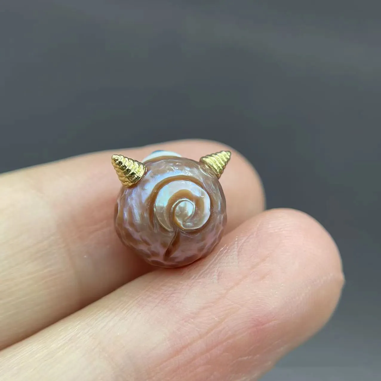 Hand Carved Monster Pearl Bead Necklace
