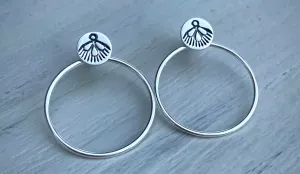 Hand Stamped Hoop Earrings