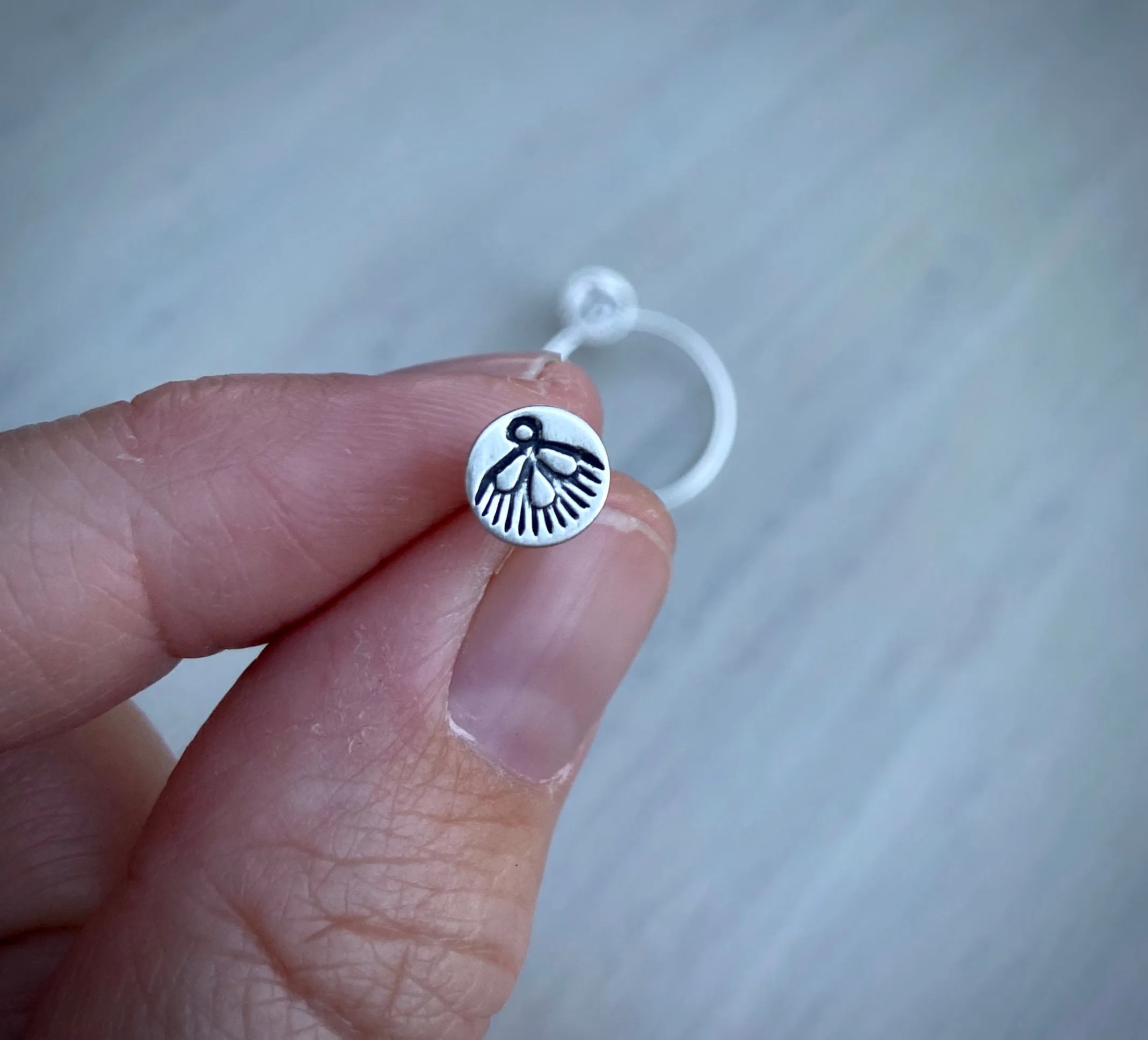 Hand Stamped Hoop Earrings