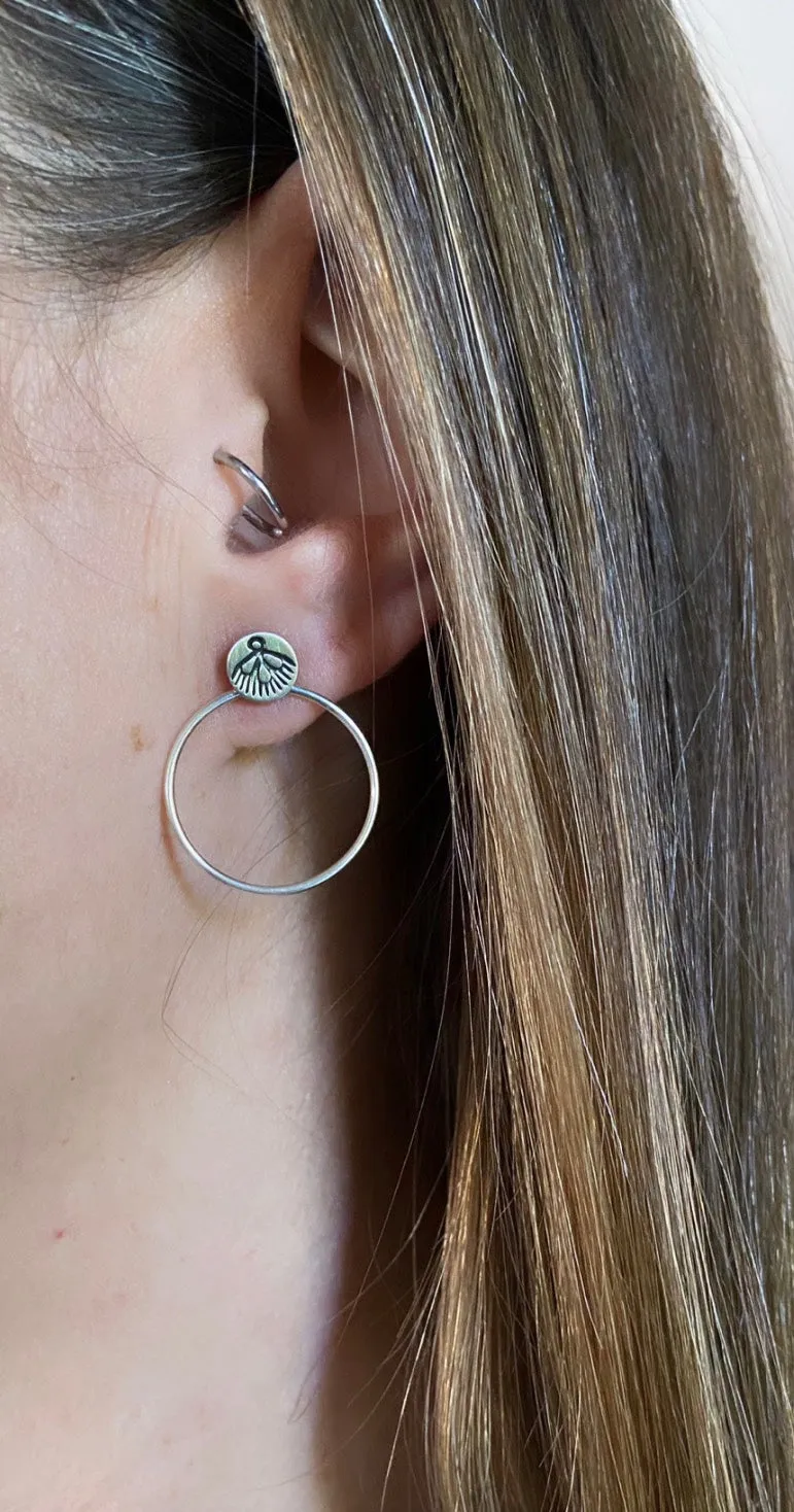 Hand Stamped Hoop Earrings