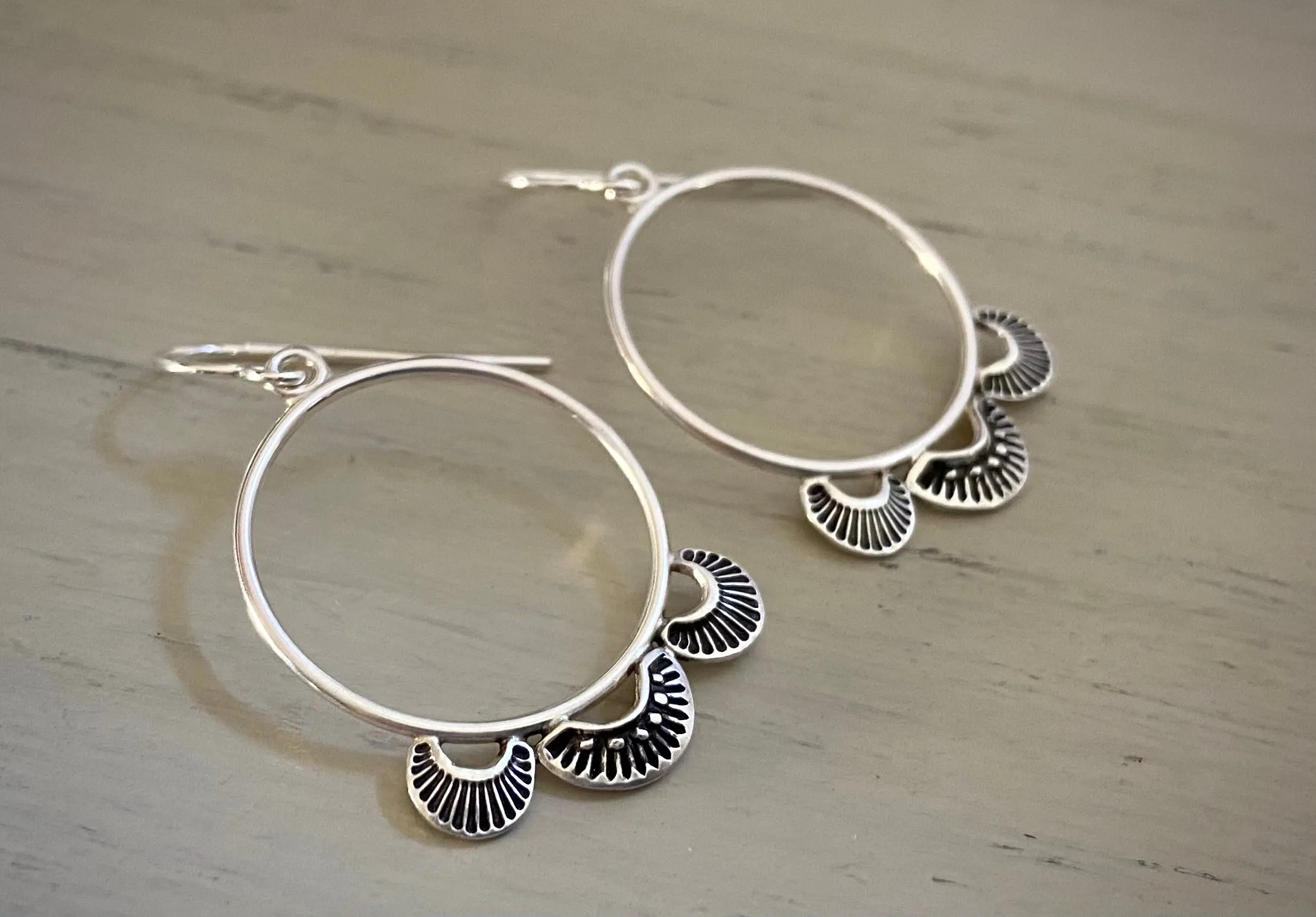 Hand Stamped Hoops