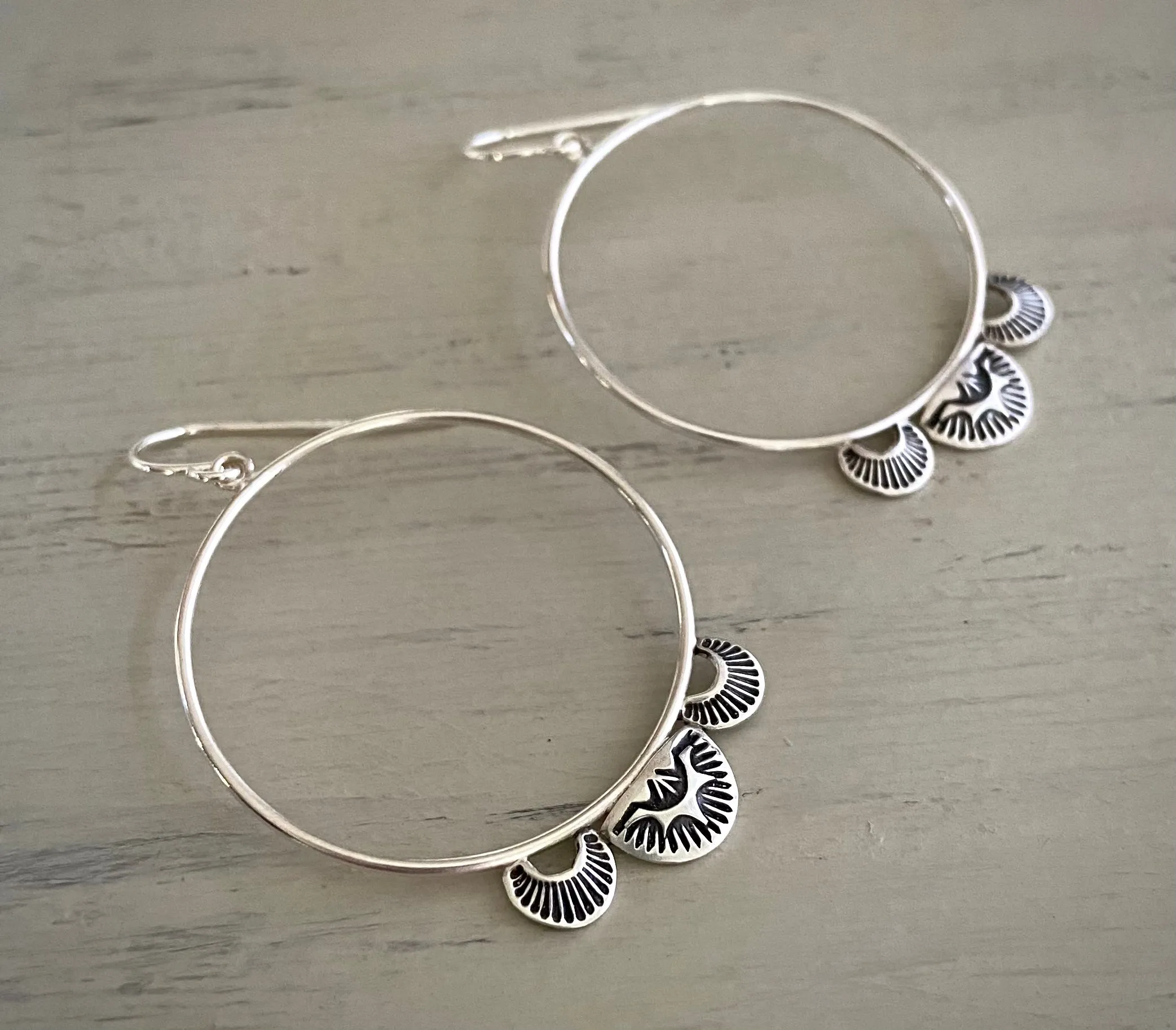 Hand Stamped Hoops