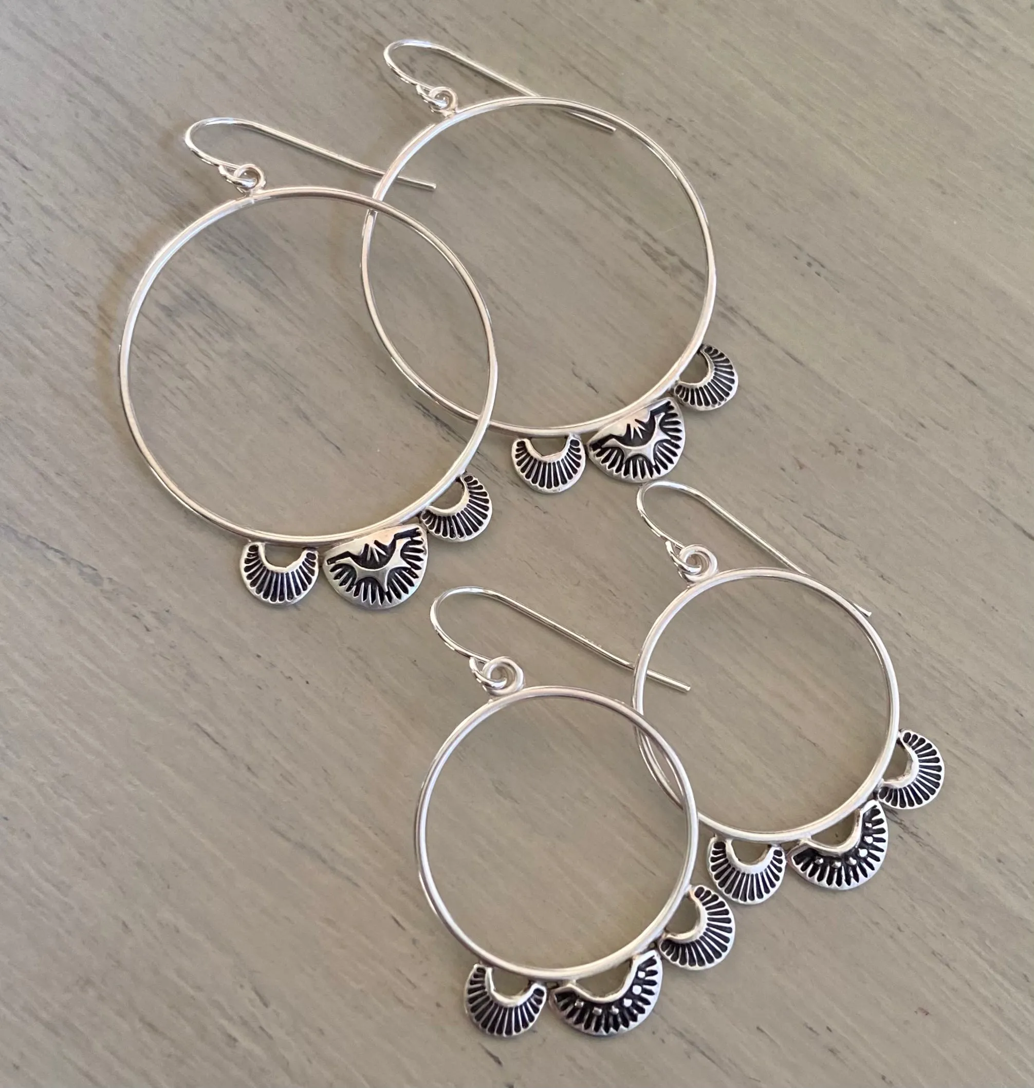 Hand Stamped Hoops