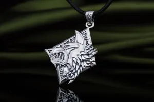 Handmade Viking Wolf Pendant | Sterling Silver, Gold, or Platinum