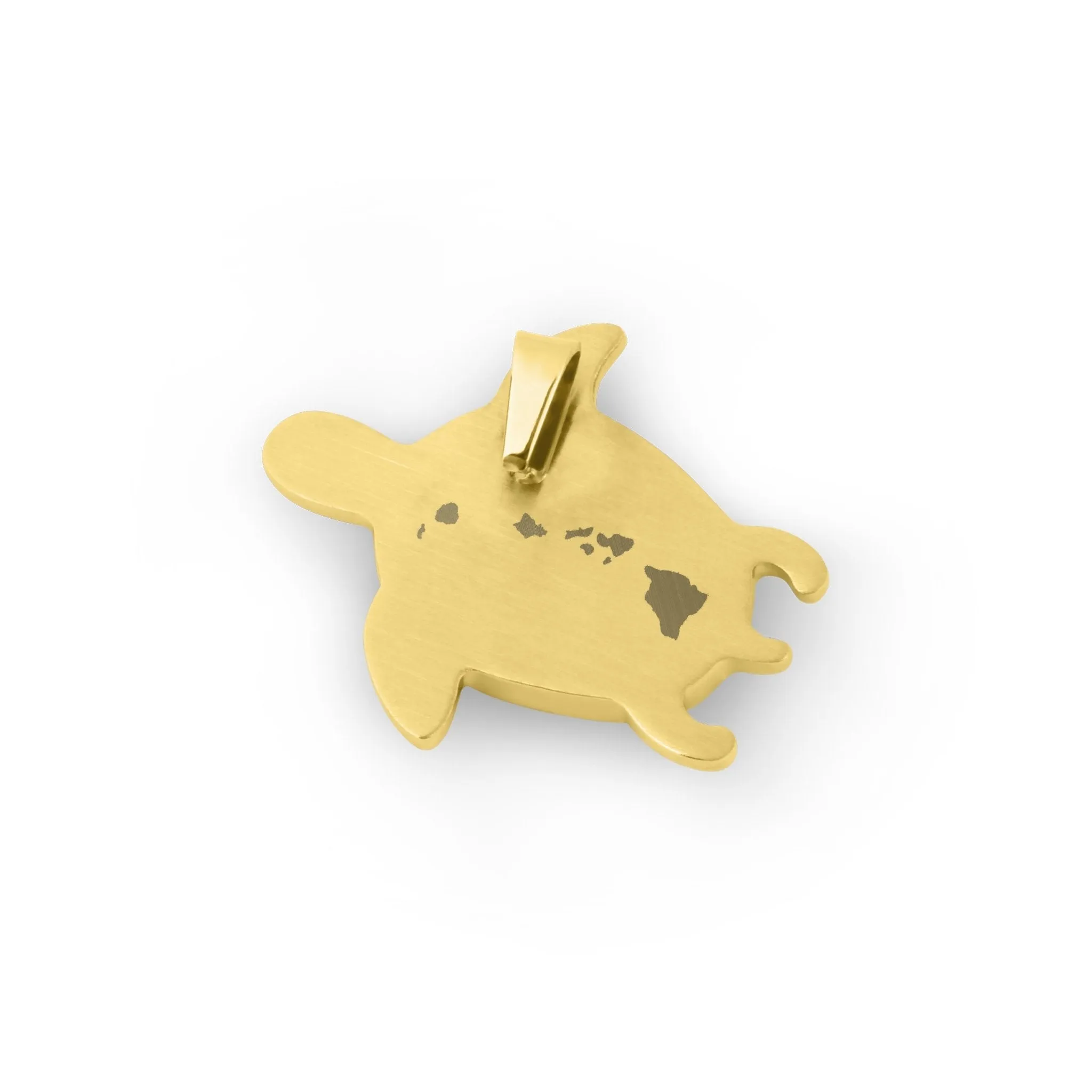 Hawaiian Koa Wood Honu Necklace - Yellow Gold
