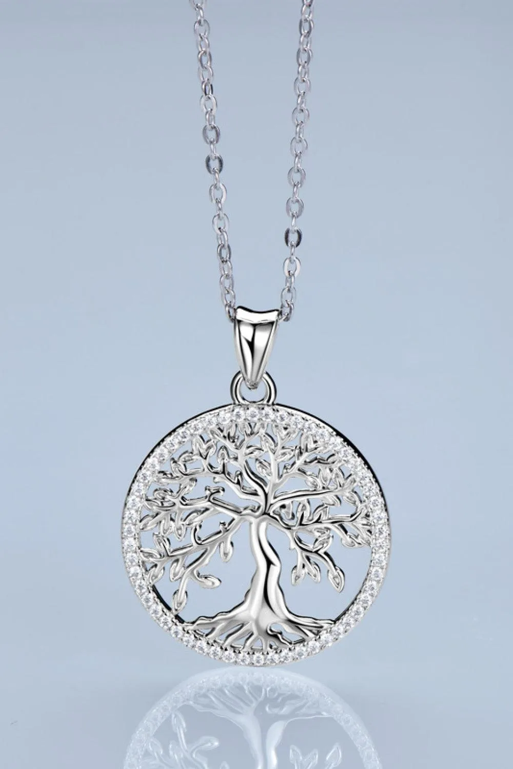 Hazel Blues® | 925 Sterling Silver Moissanite Tree Pendant Necklace