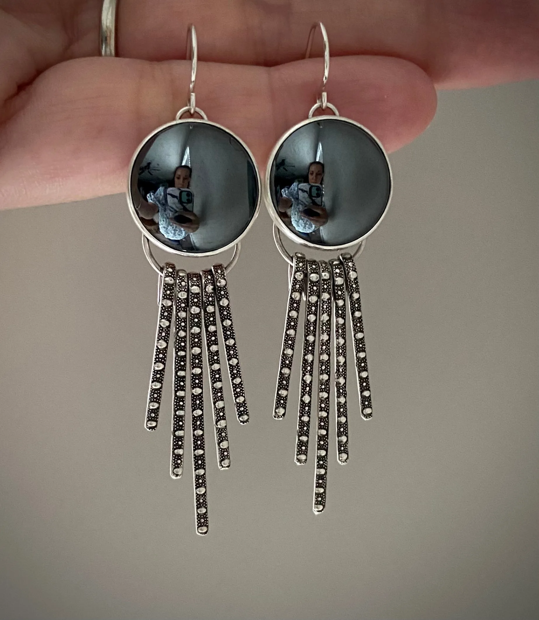 Hematite Fringe Earrings