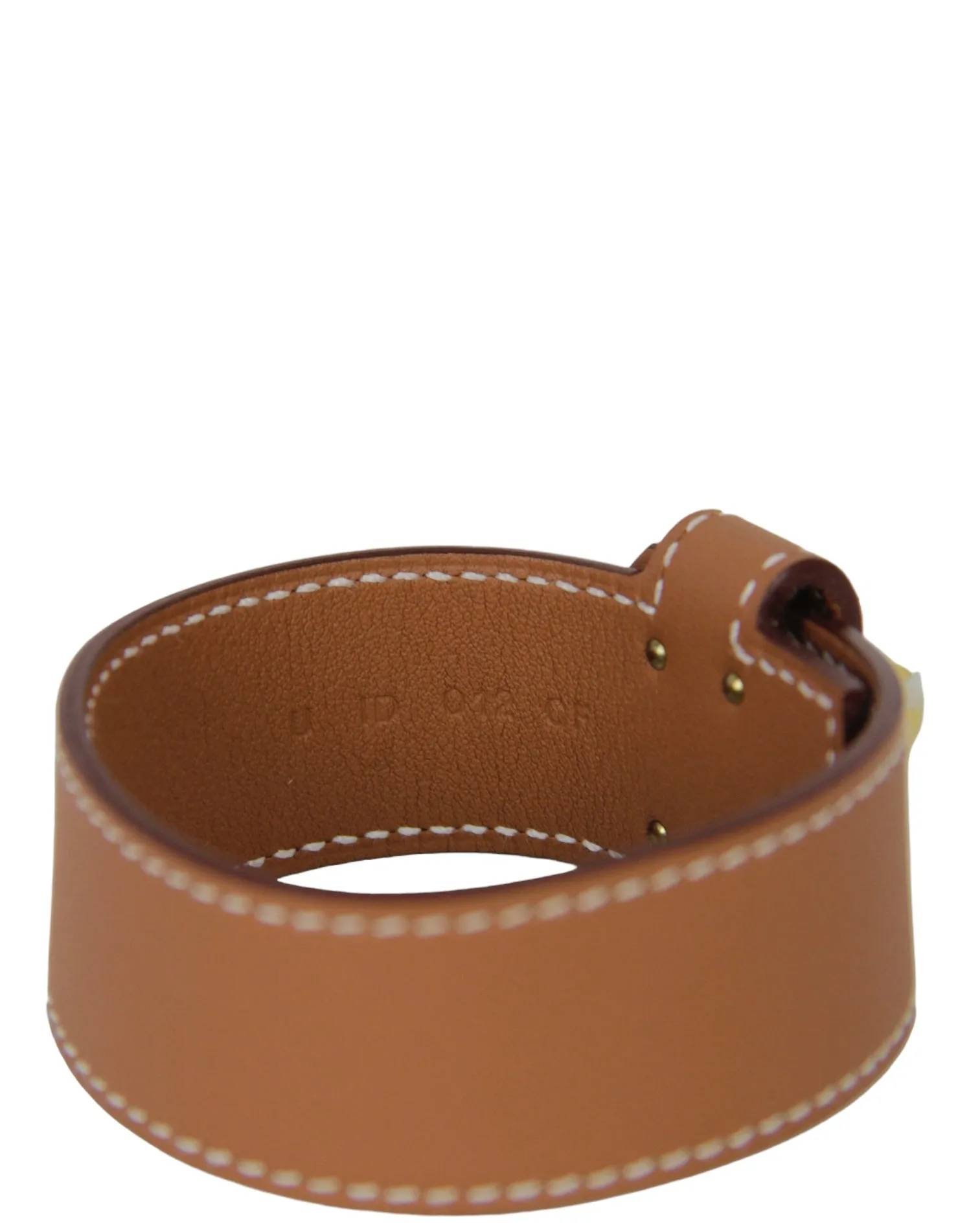 Hermes Gold Leather Kelly Twist PM Bracelet sz T3