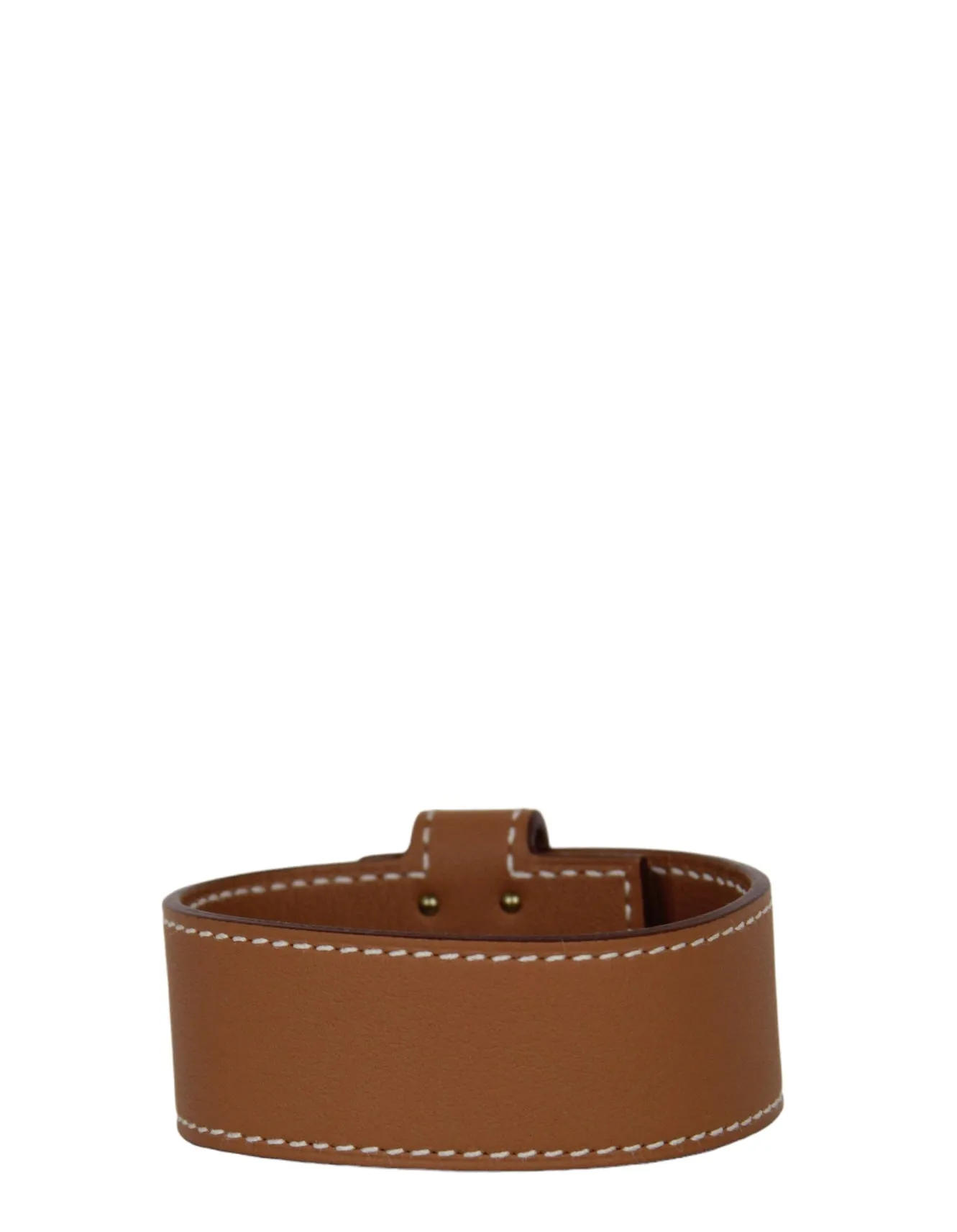 Hermes Gold Leather Kelly Twist PM Bracelet sz T3