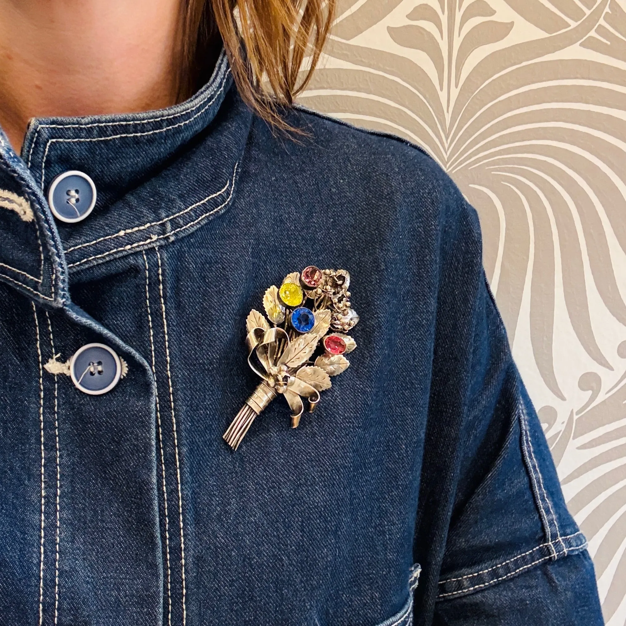Hobé Sterling Silver Bouquet Brooch