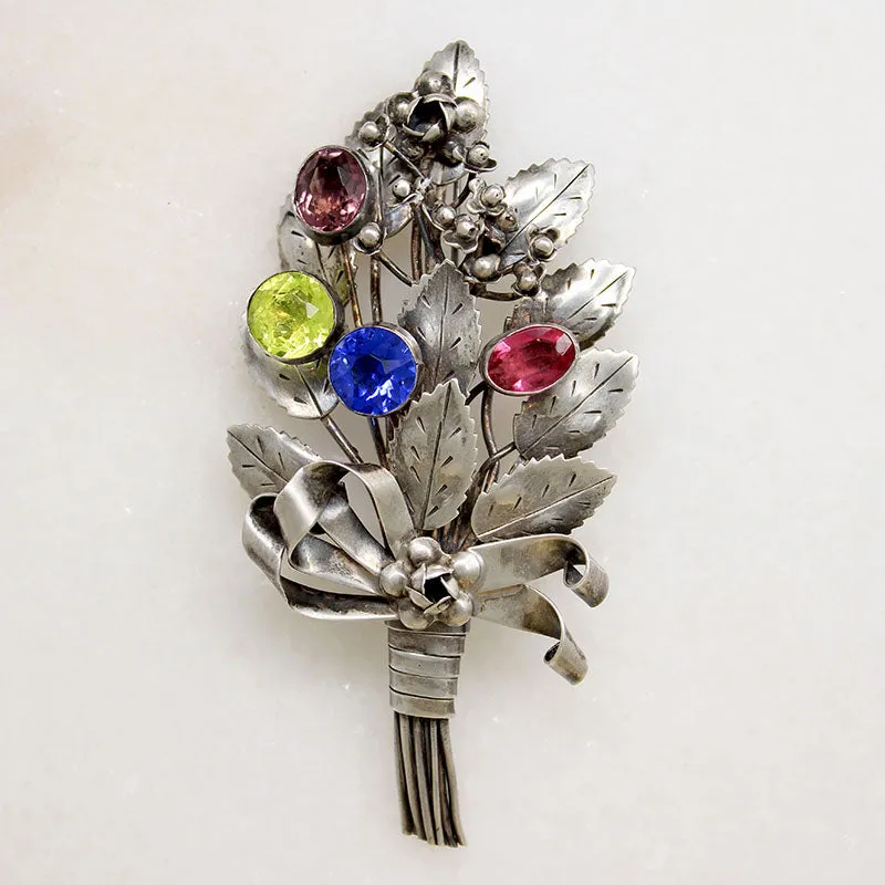 Hobé Sterling Silver Bouquet Brooch