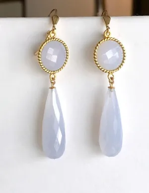 Holly Blue Chalcedony Wedding Earrings
