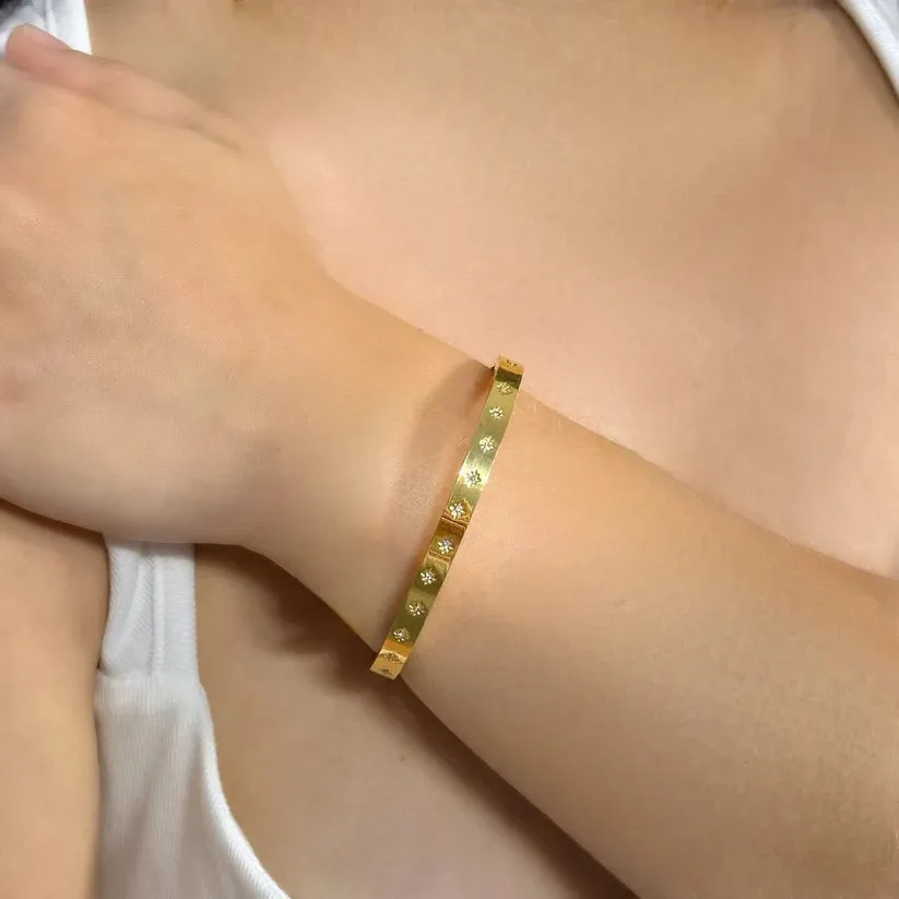 Iced Moon Necklace   Sparkling Star Kada Bracelet Combo