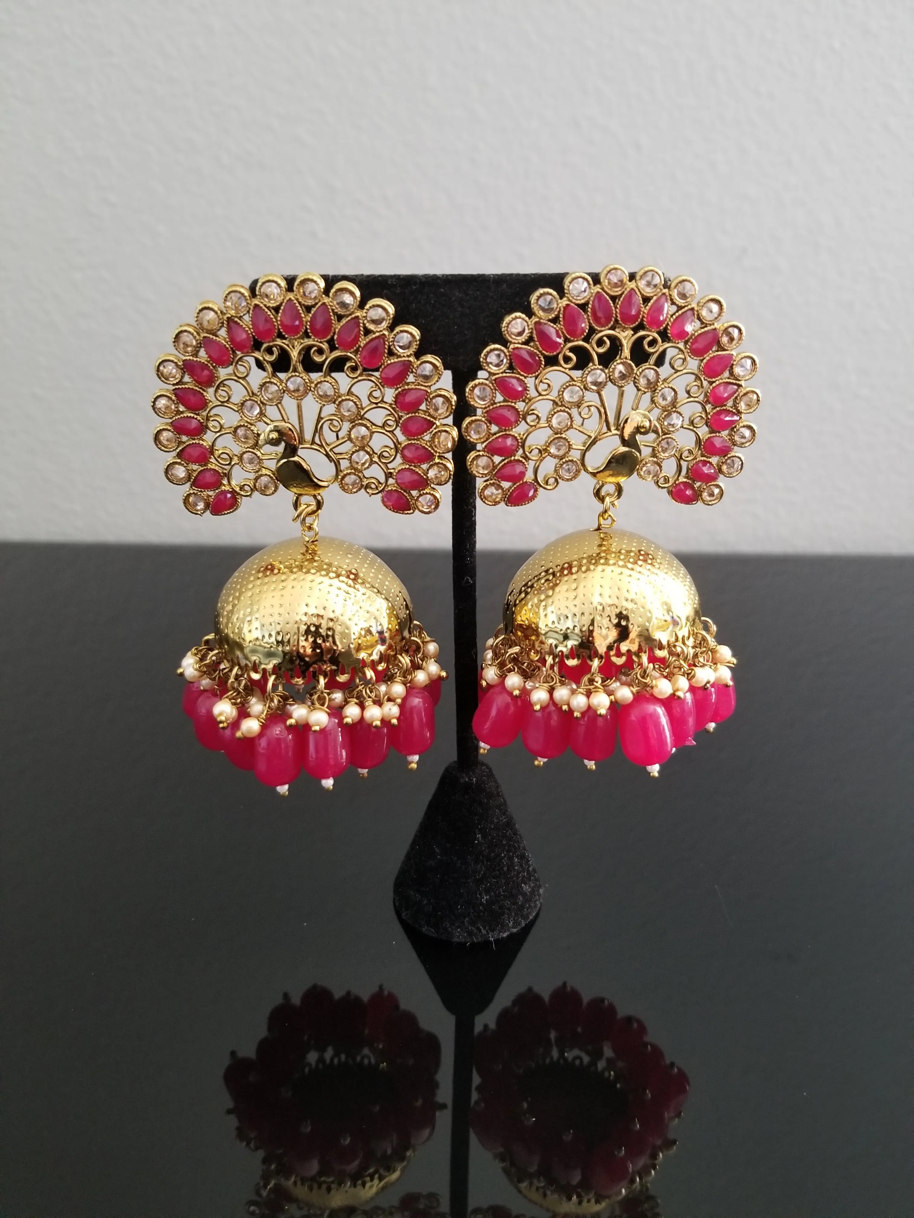 Indo Western Jhumkis With Mehndi Plating