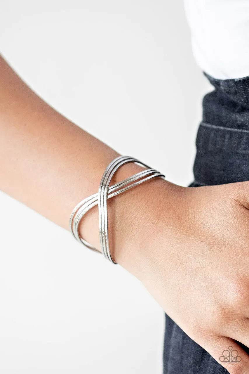 Infinitely Iridescent Silver Paparazzi Bracelet