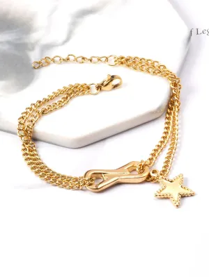 Infinity & Star Decor Layered Bracelet- FD ⚡