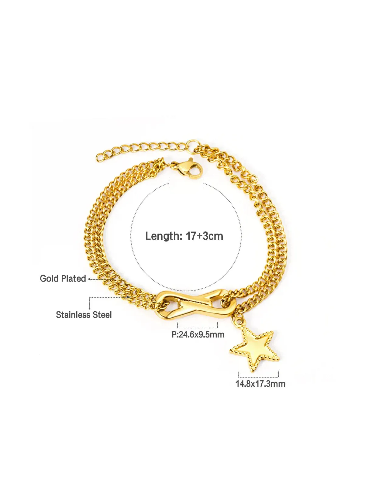 Infinity & Star Decor Layered Bracelet- FD ⚡