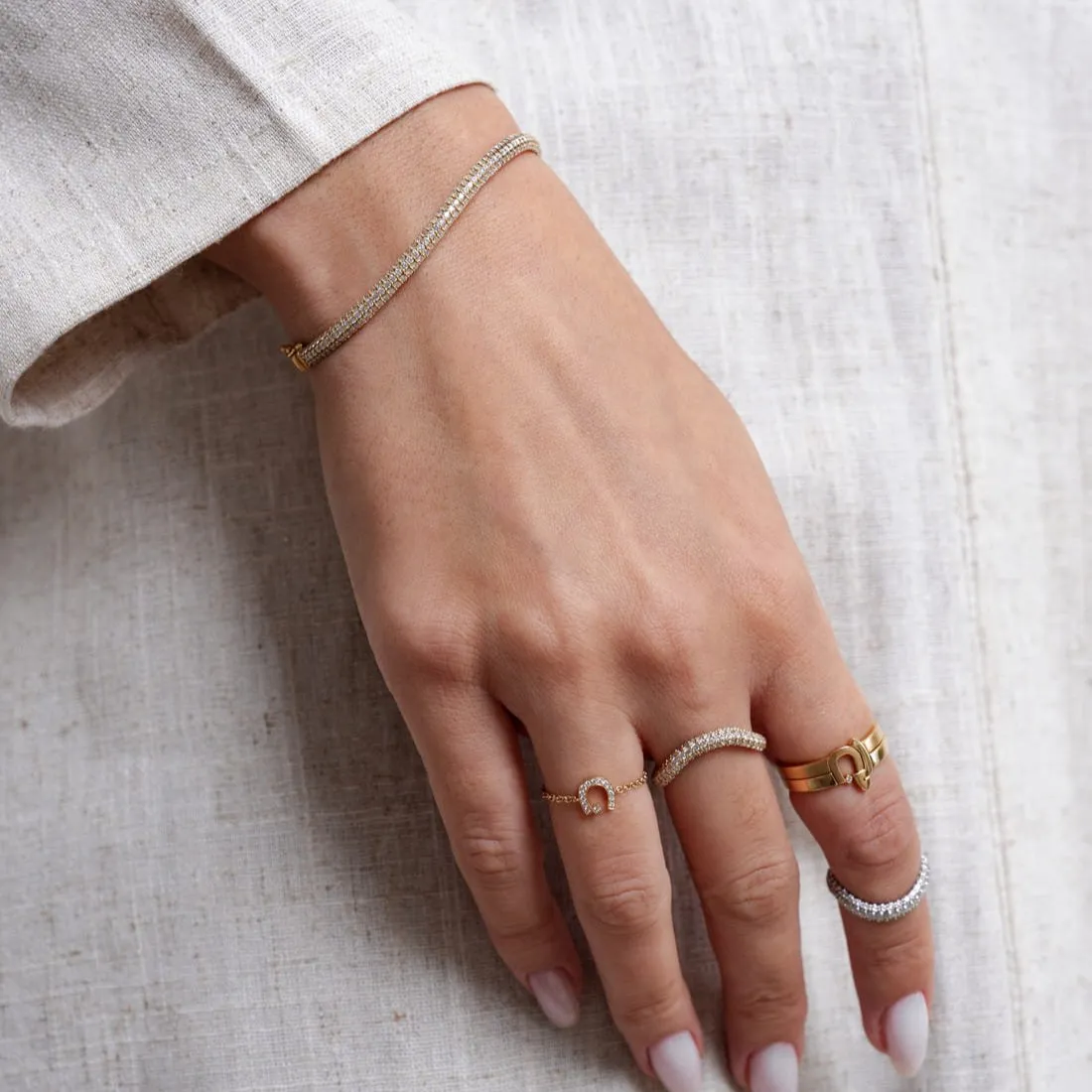 Infinity Bold Bangle with Diamonds