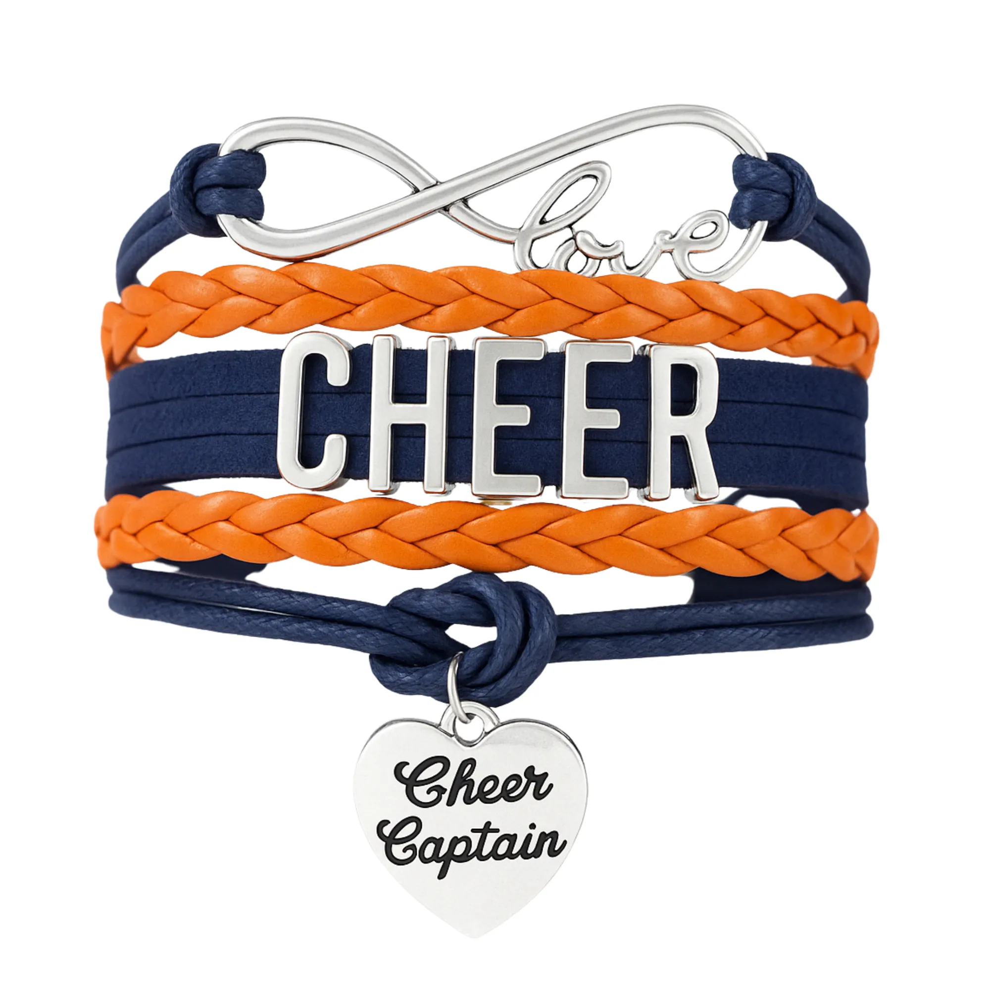 Infinity Cheer Bracelet - Pick Team Colors & Charm