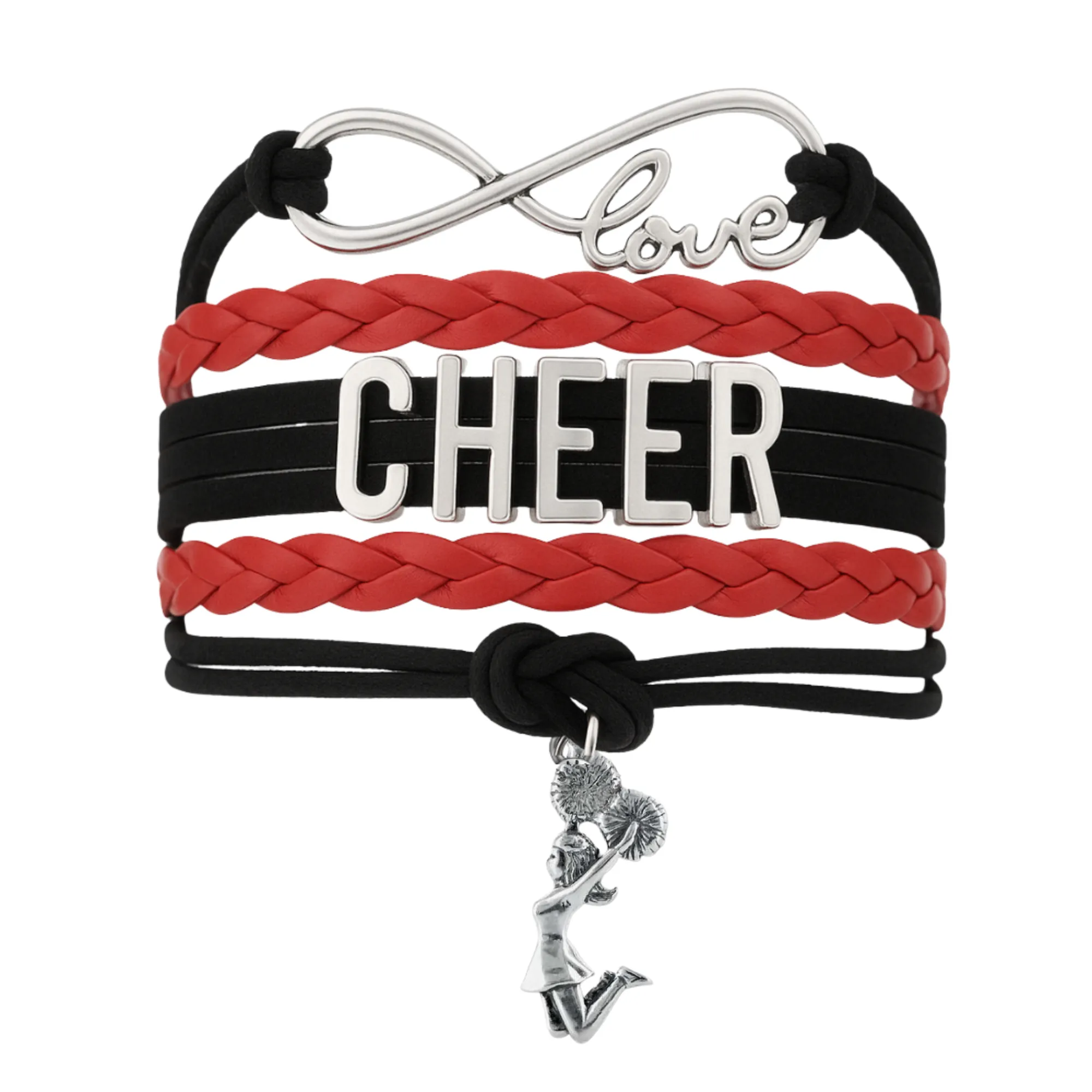 Infinity Cheer Bracelet - Pick Team Colors & Charm