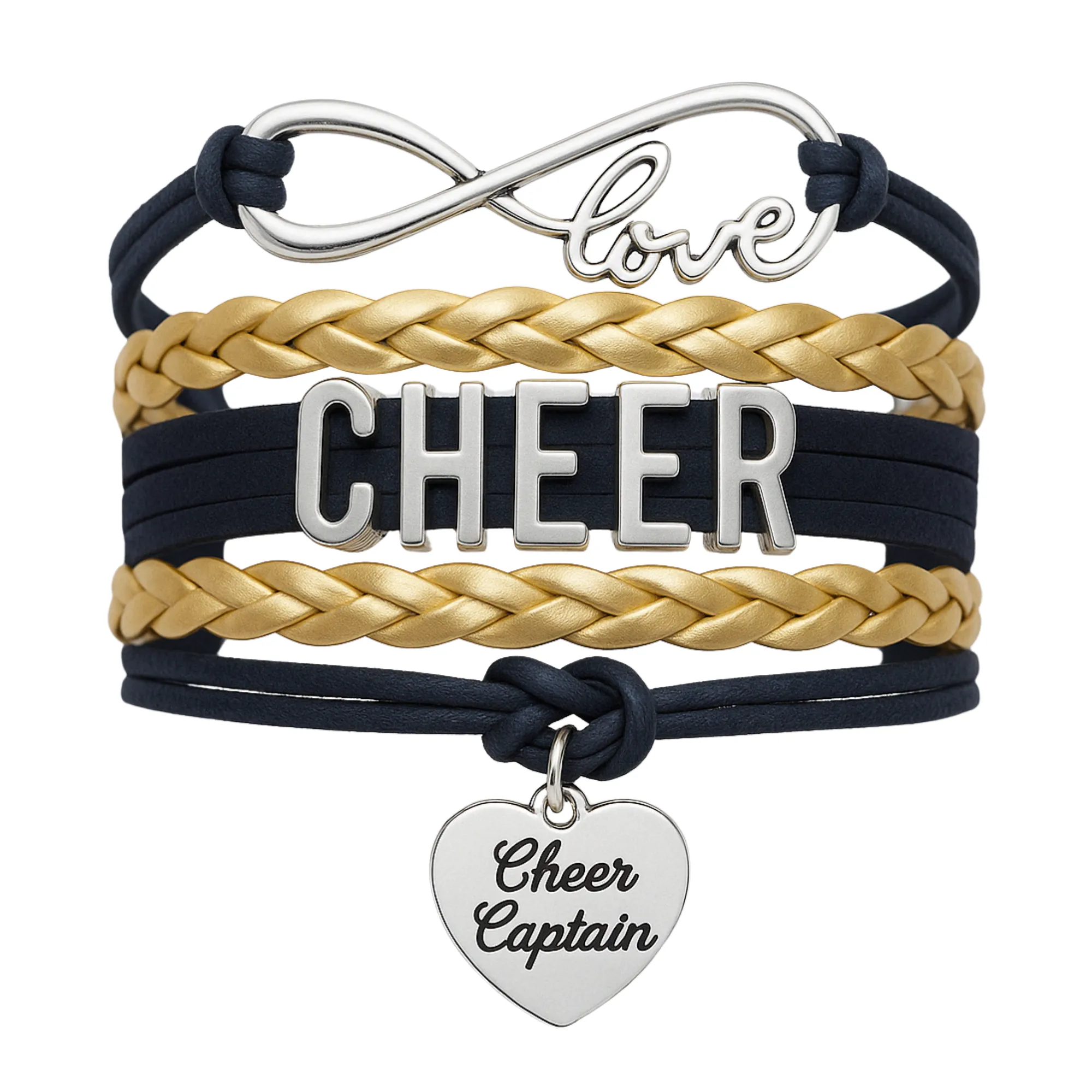 Infinity Cheer Bracelet - Pick Team Colors & Charm