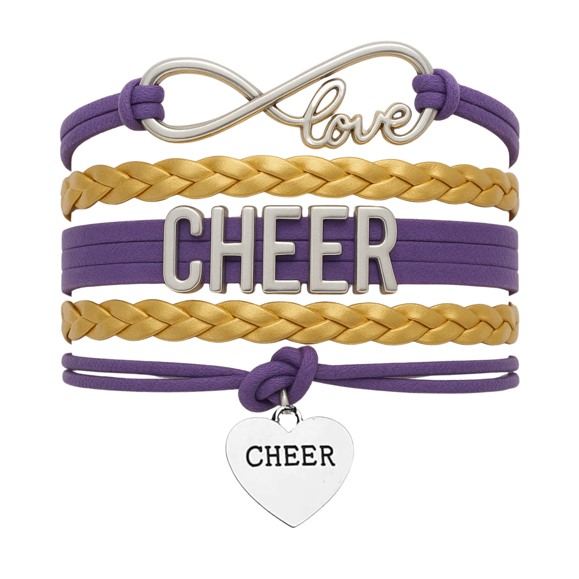 Infinity Cheer Bracelet - Pick Team Colors & Charm