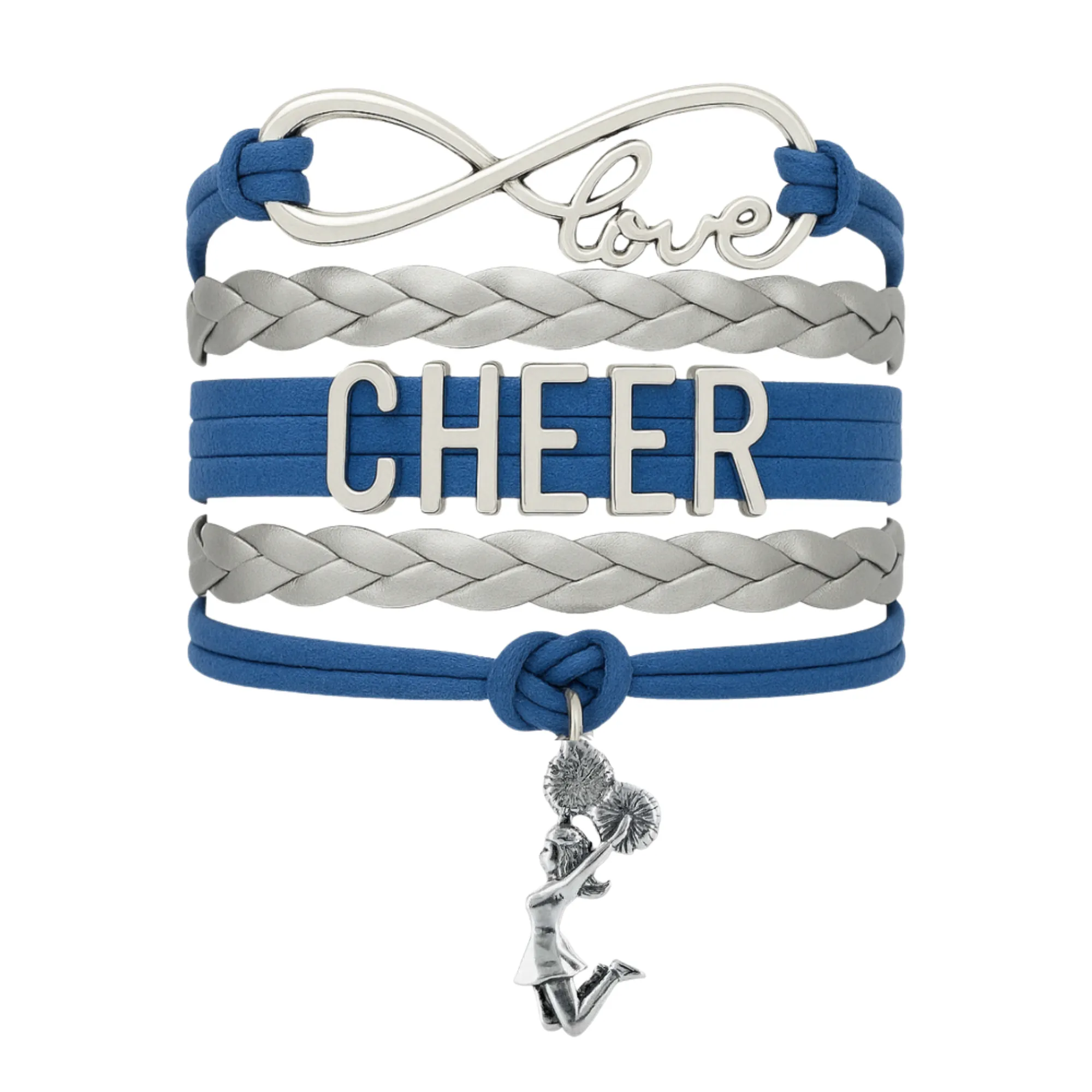 Infinity Cheer Bracelet - Pick Team Colors & Charm