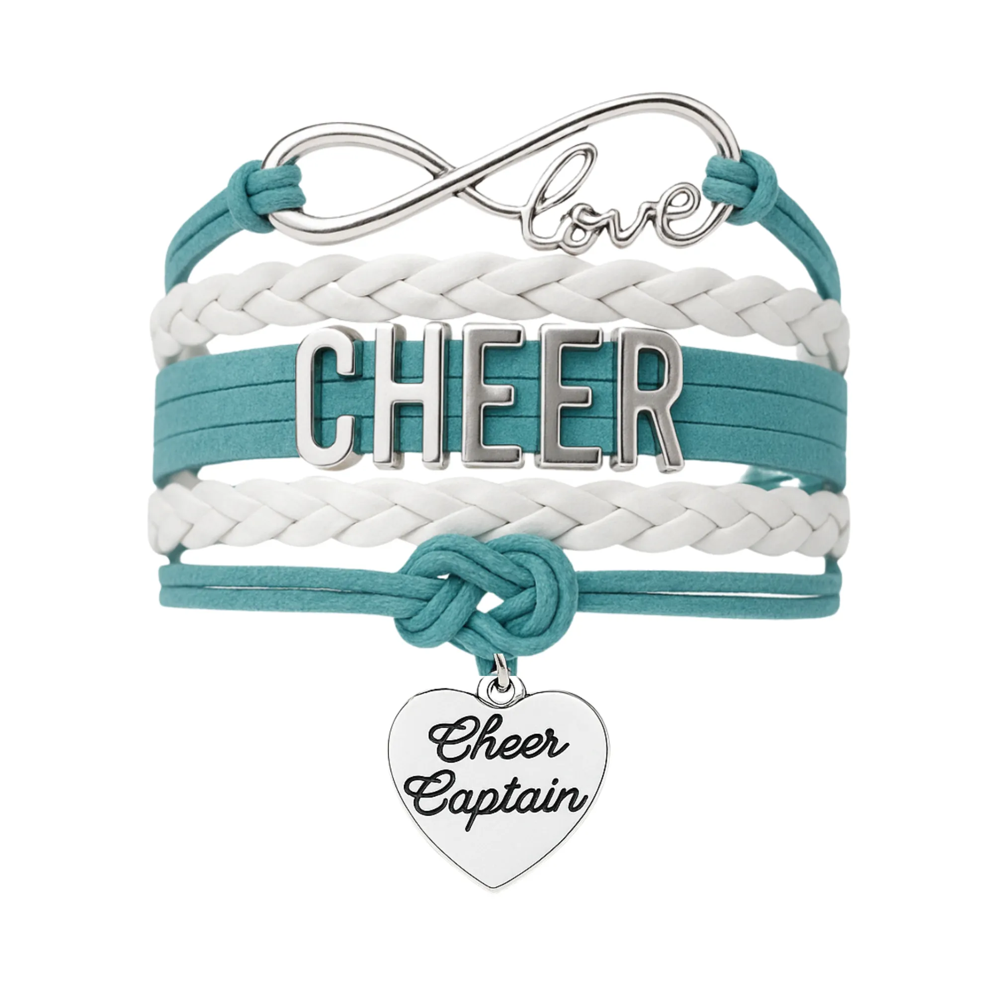 Infinity Cheer Bracelet - Pick Team Colors & Charm