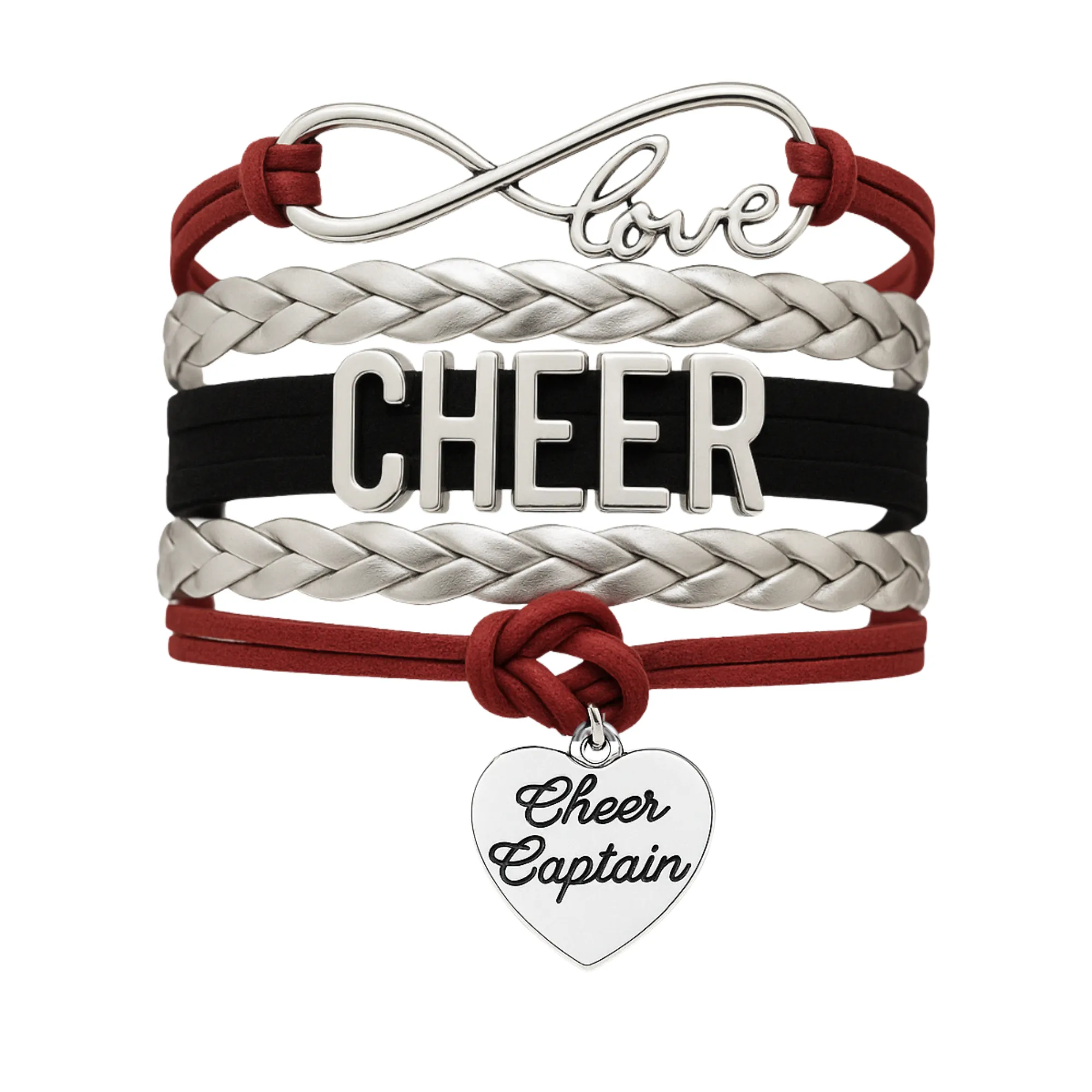Infinity Cheer Bracelet - Pick Team Colors & Charm