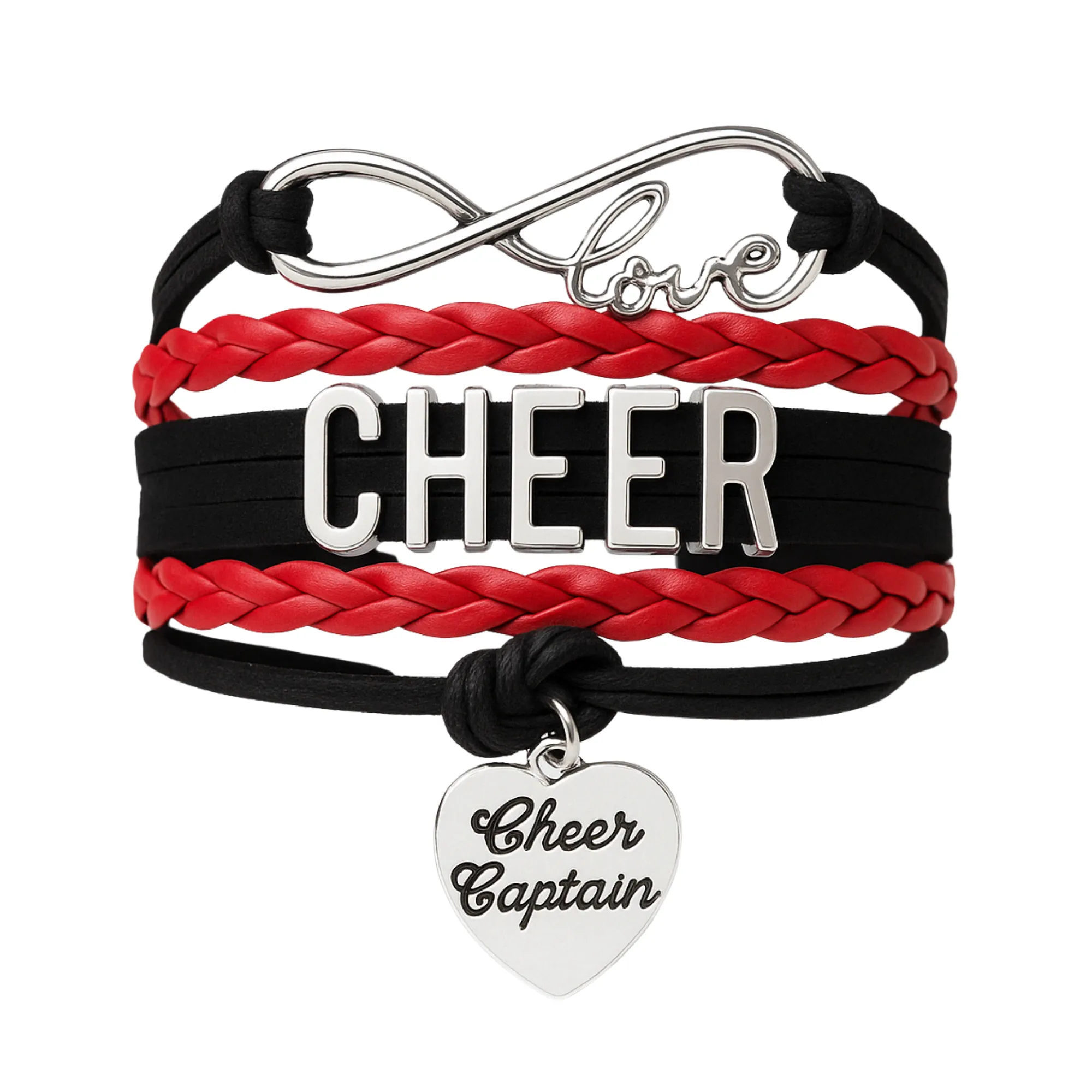 Infinity Cheer Bracelet - Pick Team Colors & Charm