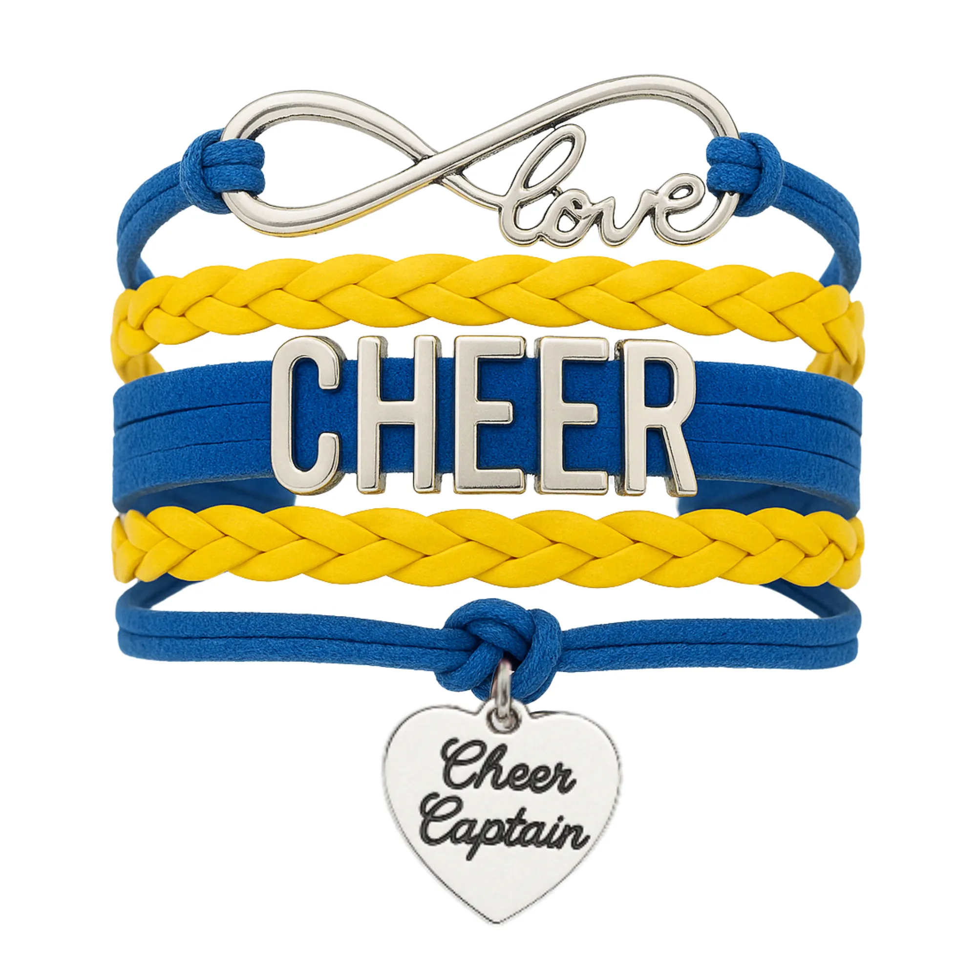 Infinity Cheer Bracelet - Pick Team Colors & Charm