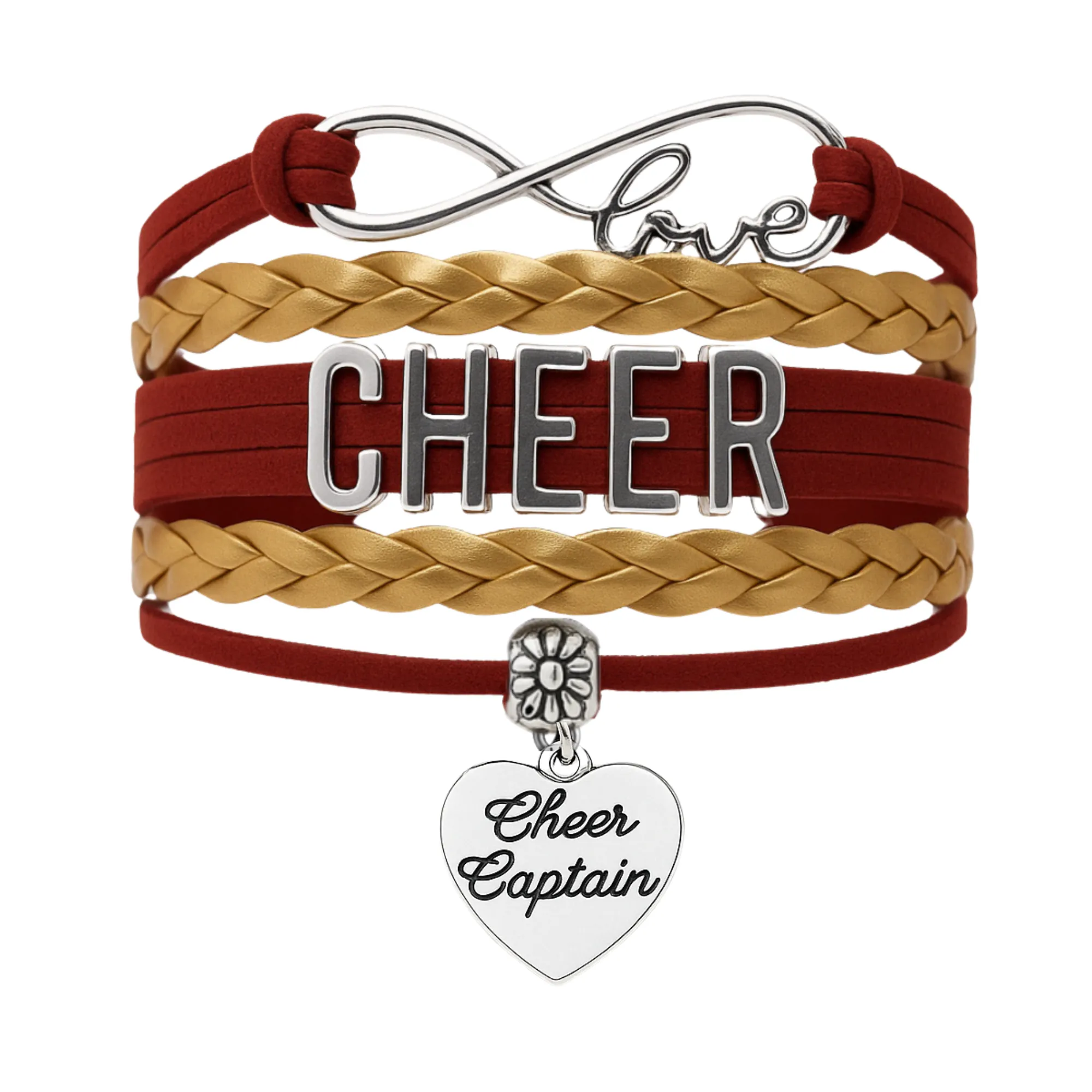 Infinity Cheer Bracelet - Pick Team Colors & Charm