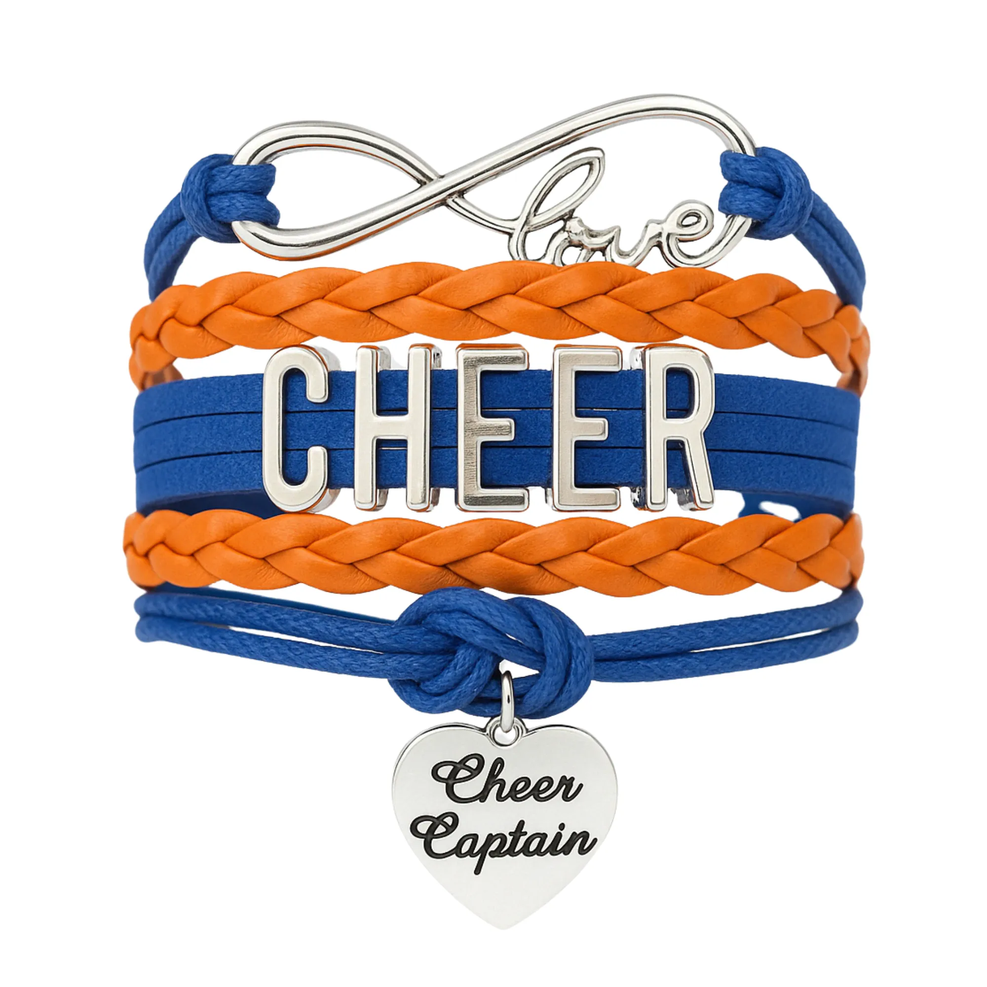 Infinity Cheer Bracelet - Pick Team Colors & Charm