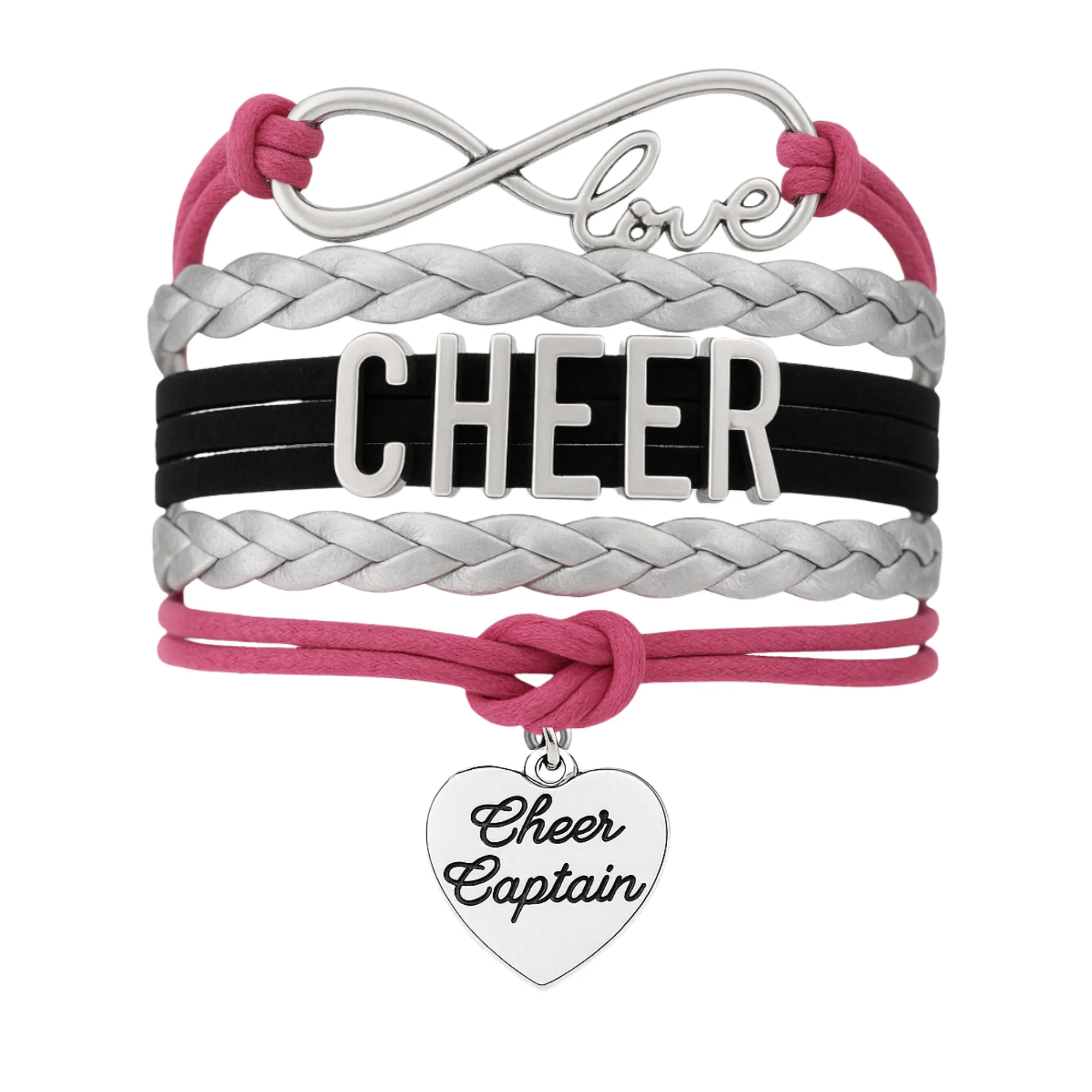 Infinity Cheer Bracelet - Pick Team Colors & Charm