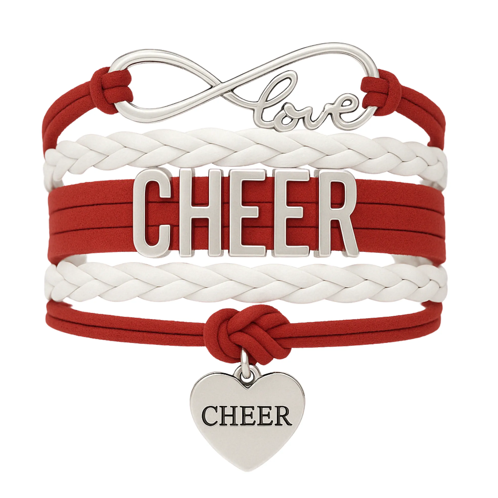 Infinity Cheer Bracelet - Pick Team Colors & Charm
