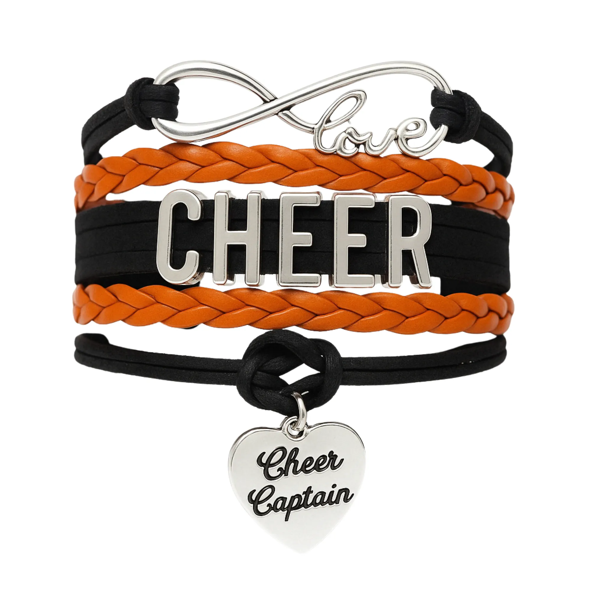 Infinity Cheer Bracelet - Pick Team Colors & Charm
