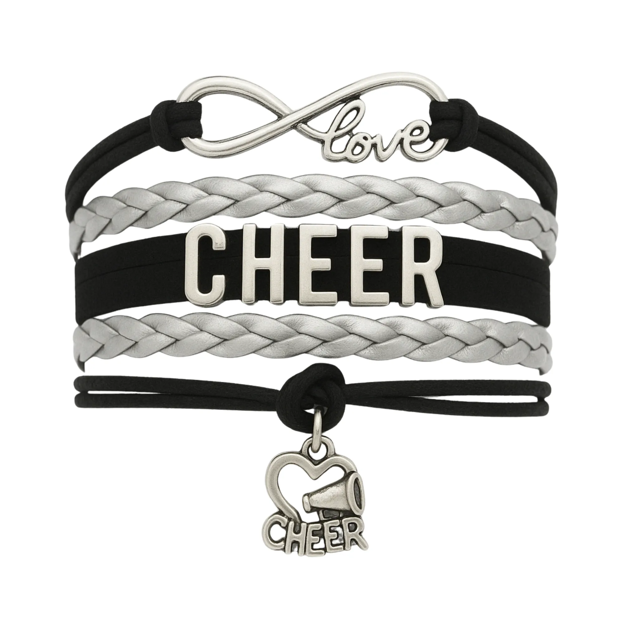 Infinity Cheer Bracelet - Pick Team Colors & Charm
