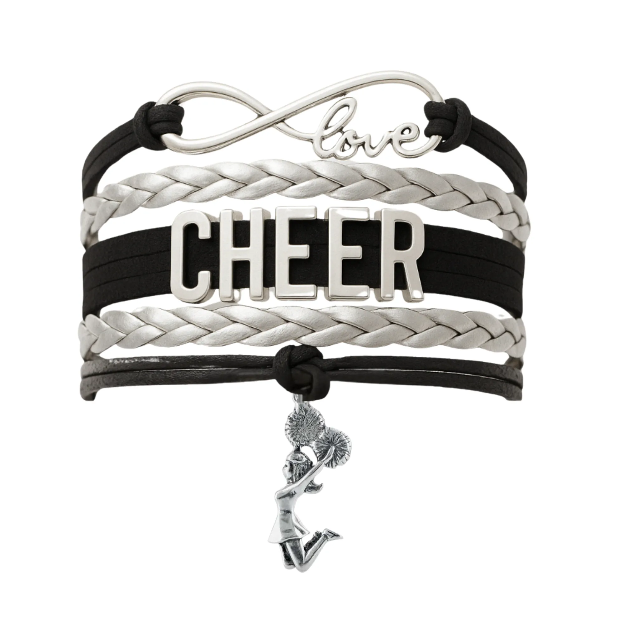 Infinity Cheer Bracelet - Pick Team Colors & Charm