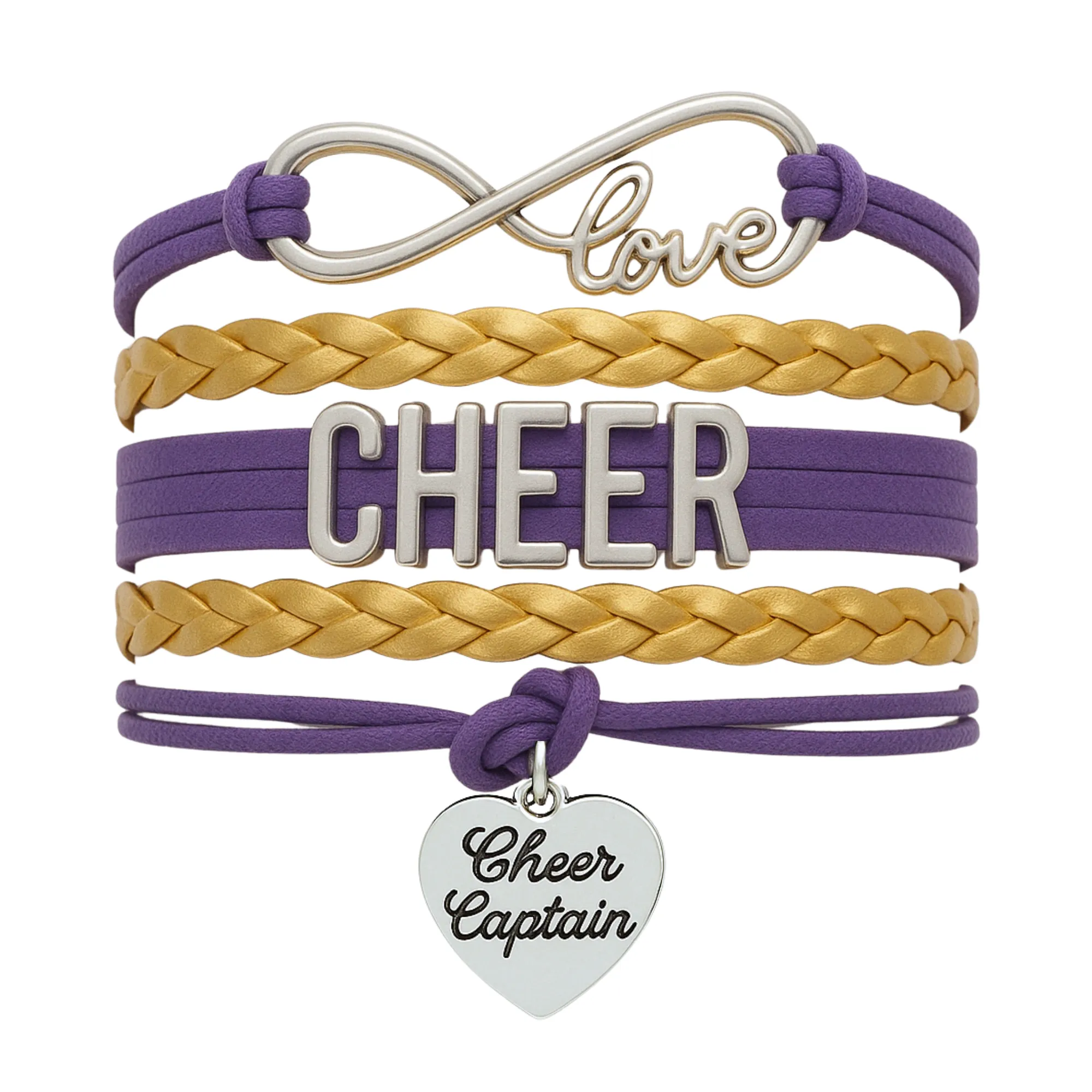 Infinity Cheer Bracelet - Pick Team Colors & Charm